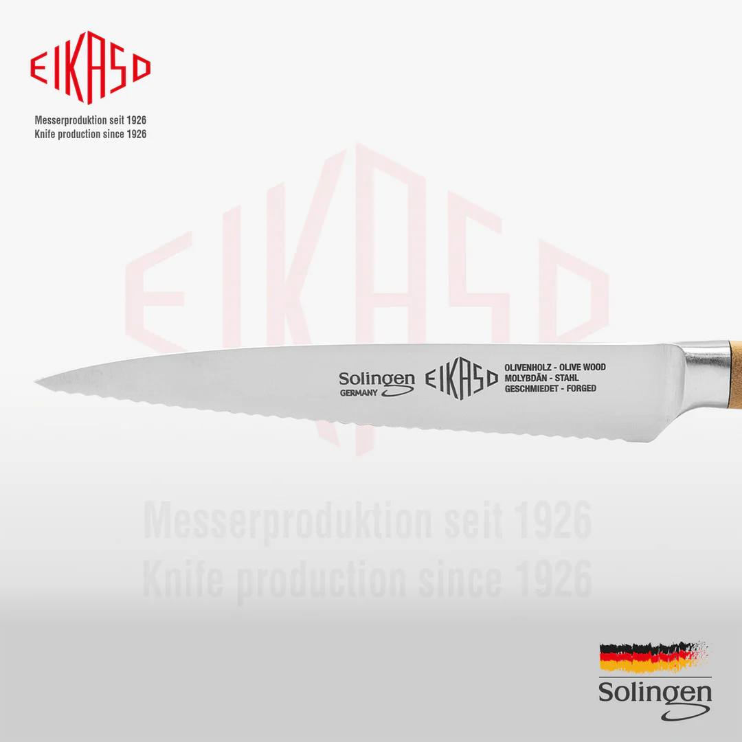 EIKASO SOLINGEN - LAZERLİ SEBZE BIÇAK 24 CM G-LINE ZEYTİN AĞACI SAPLI